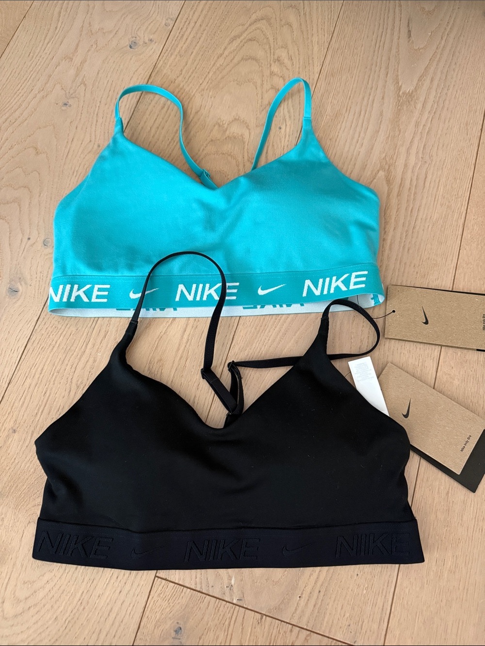 Nike 2 new bras Seamless Bralettes in Turquoise & Black